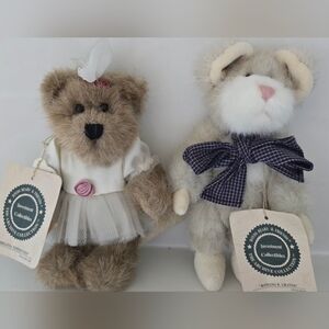 Vtg Boyds Bears & Friends Romano B Grated Brianna Tippytoes Jointed Set Of 2 Tag